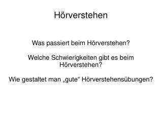 Hörverstehen