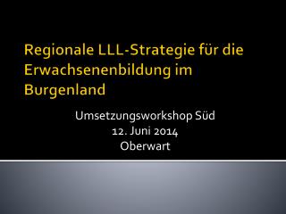 Regionale LLL-Strategie für die Erwachsenenbildung im Burgenland