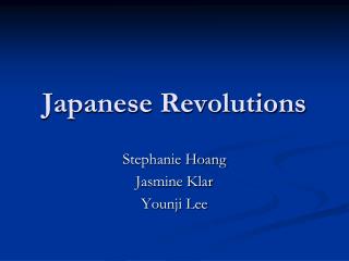 Japanese Revolutions