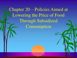 Chapter 20 – Policies Aimed at Lowering the Price of Food Through Subsidized Consumption