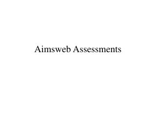 Aimsweb Assessments