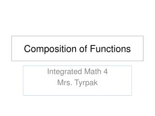 Composition of Functions