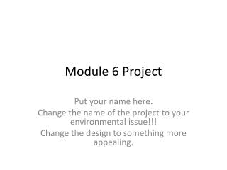 Module 6 Project