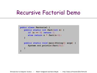 Recursive Factorial Demo