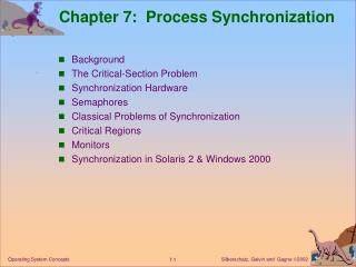 Chapter 7: Process Synchronization