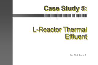 Case Study 5: L-Reactor Thermal Effluent