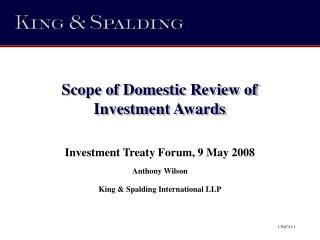 Scope of Domestic Review of Investment Awards