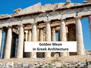 Golden Mean in Greek Architecture