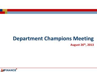 Department Champions Meeting