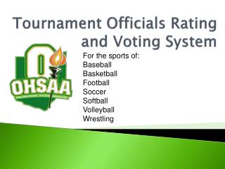 Tournament Officials Rating and Voting System