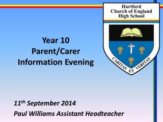 Year 10 Parent/Carer Information Evening