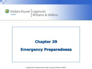 Chapter 39 Emergency Preparedness