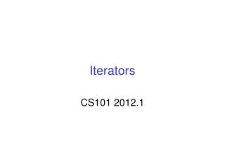 Iterators