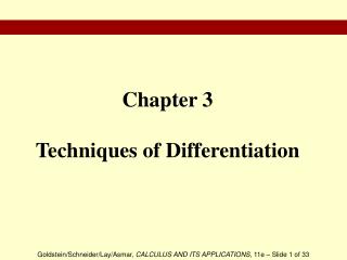 Chapter 3 Techniques of Differentiation