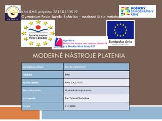 Moderné nástroje platenia