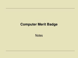 Computer Merit Badge