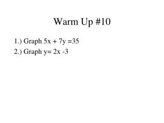 Warm Up #10