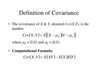 Definition of Covariance