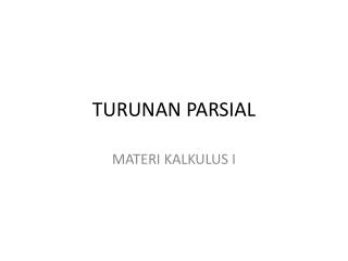 TURUNAN PARSIAL