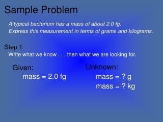 Sample Problem