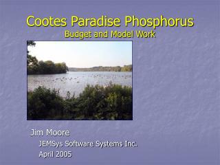 Cootes Paradise Phosphorus Budget and Model Work