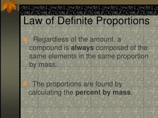 Law of Definite Proportions