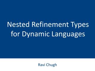 Nested Refinement Types for Dynamic Languages