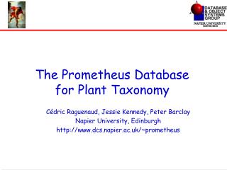 The Prometheus Database for Plant Taxonomy