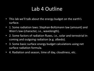 Lab 4 Outline