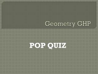 Geometry GHP