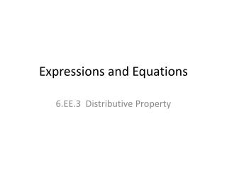 Expressions and Equations