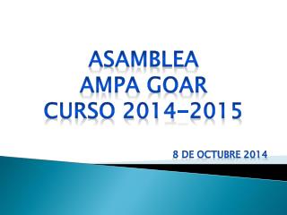 Asamblea Ampa goar Curso 2014-2015