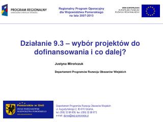 Justyna Mirończuk	 Departament Programów Rozwoju Obszarów Wiejskich