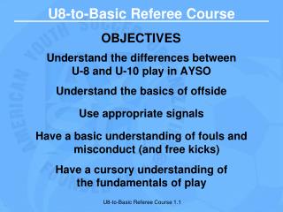 U8-to-Basic Referee Course