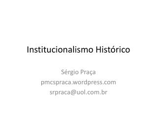 Institucionalismo Histórico