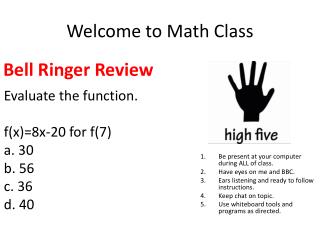 Welcome to Math Class