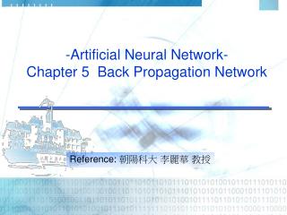 -Artificial Neural Network- Chapter 5 Back Propagation Network