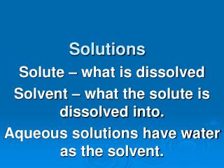 Solutions