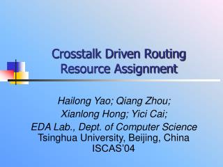 Crosstalk Driven Routing Resource Assignment
