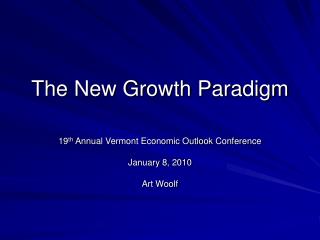 The New Growth Paradigm