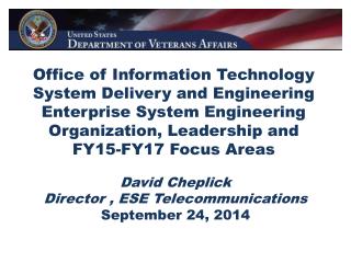David Cheplick Director , ESE Telecommunications September 24, 2014