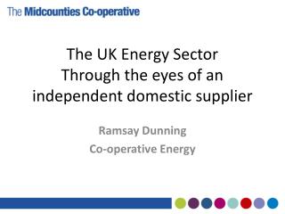 The UK Energy Sector Through the eyes of an independent domestic supplier