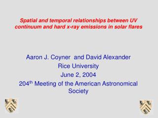 Spatial and temporal relationships between UV continuum and hard x-ray emissions in solar flares