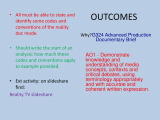 OUTCOMES