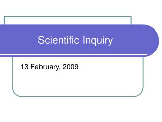 Scientific Inquiry