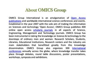 About OMICS Group