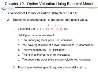 Chapter 12. Option Valuation Using Binomial Model