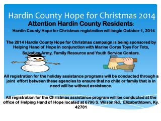 Hardin County Hope for Christmas 2014