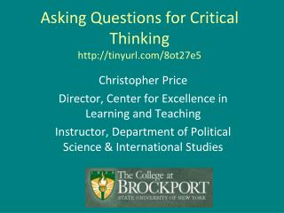 Asking Questions for Critical Thinking tinyurl/8ot27e5