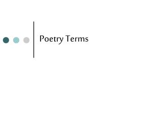 Poetry Terms